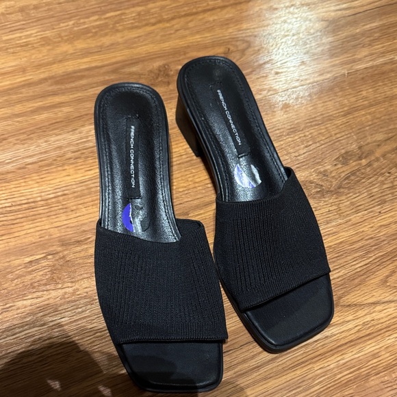 French Connection Black Slide Sandals - Picture 2 of 6